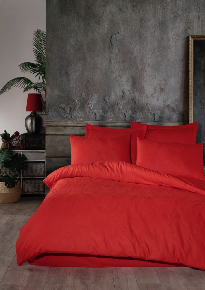 6 dalių žakardinis patalynės komplektas Ludano red 200x220