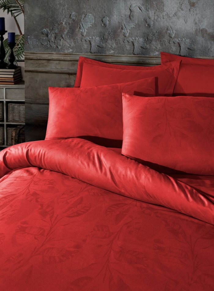 6 dalių žakardinis patalynės komplektas Ludano red 200x220
