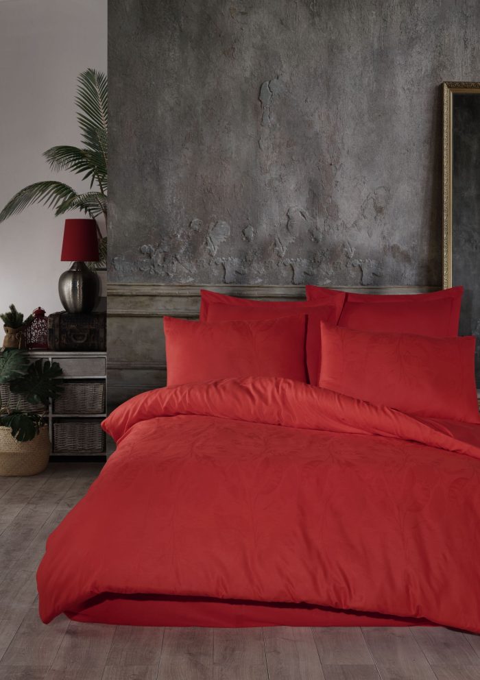 6 dalių žakardinis patalynės komplektas Ludano red 200x220