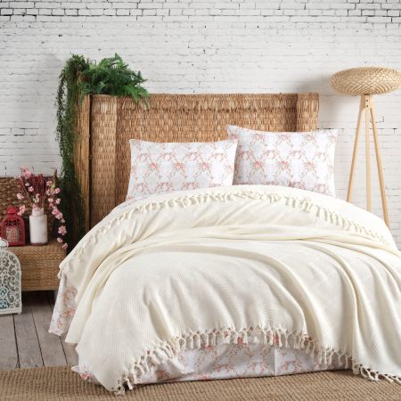 Lovatiesė-pledas Mona cream 220x240 arba 180x240