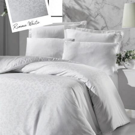 Rimma baltas žakardinio satino komplektas