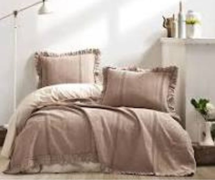 Žakardinė lovatiesė su pagalvių užvalkalais Tziana beige 220x240