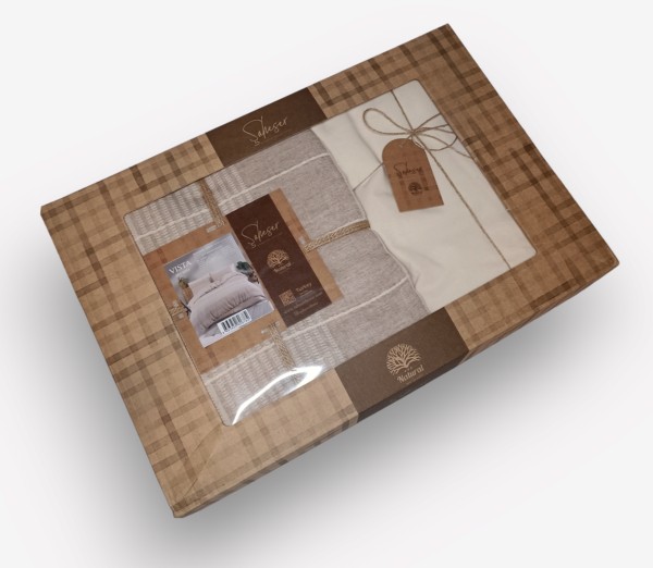 6 dalių patalynės užvalkalų komplektas VISTA beige (200x220)