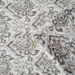 Damask satino patalynės komplektas, rudais raštais, audinio fragmentas