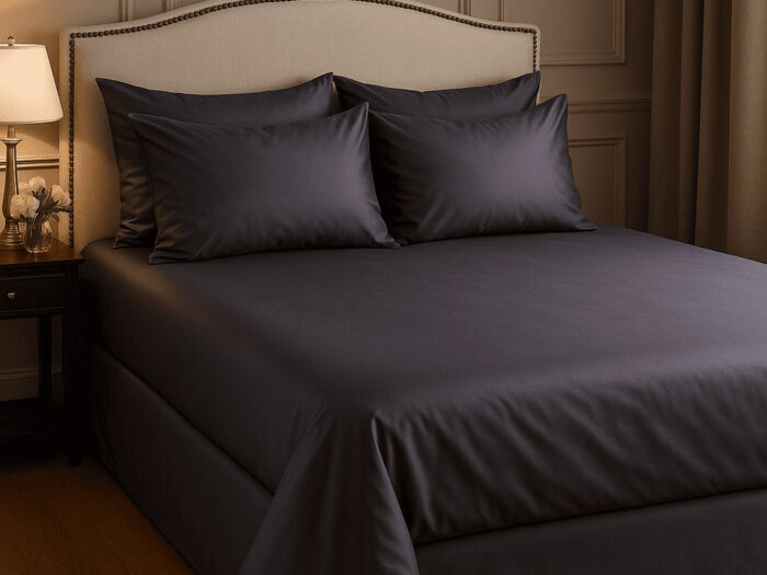 Antracit premium satino patalynės komplektas