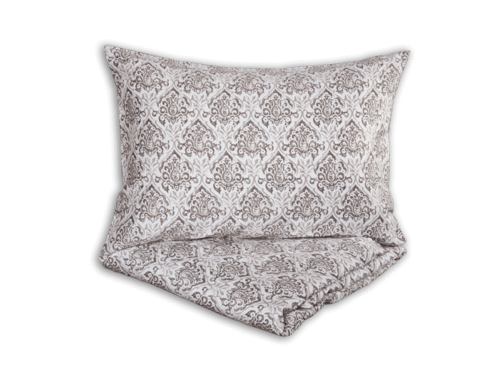 Damask satino komplektas, rudos spalvos raštais