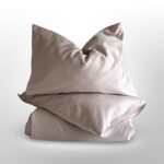 Premium satino patalynės užvalkalų komplektas Beige spalvos
