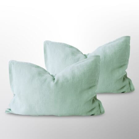Minkštinto lino pagalvių užvalkalai Soft Green