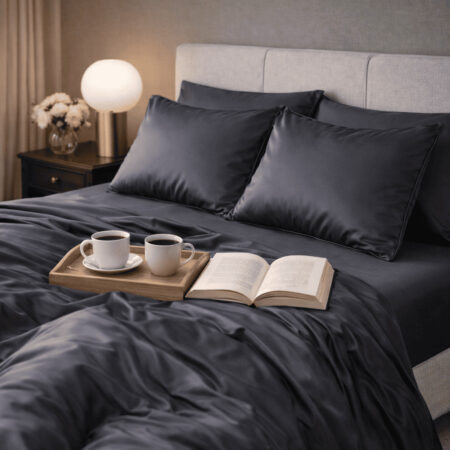 Antracit patalynės komplektas premium satinas