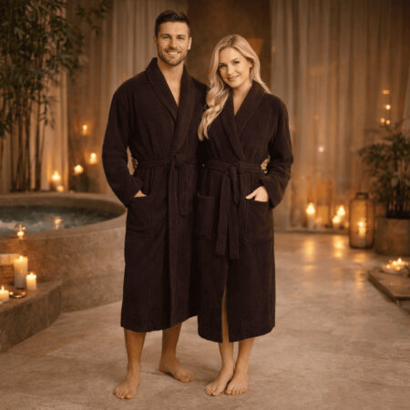 Frotiniai rudos spalvos chalatai