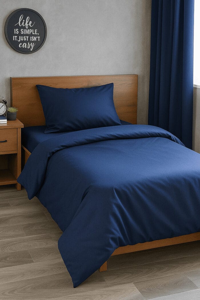 Premium satino patalynės komplektas berniukui Dark Blue
