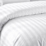 Baltas satino patalynės komplektas Linija