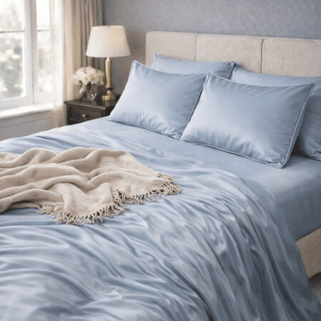 Ice blue premium satino komplektas