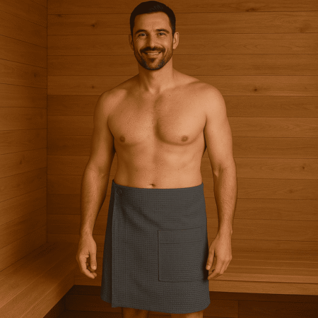 Pilkas vyriškas pirties rankšluostis