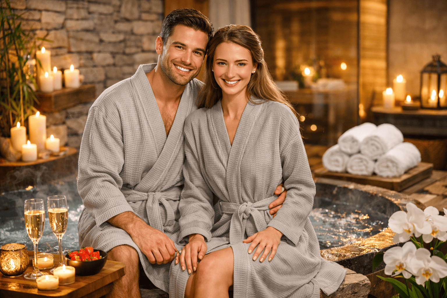 Vaflinis šivesiai pilkas chalatas