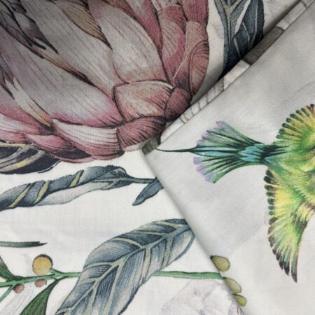 Vintage satino patalynės komplekto fragmentas