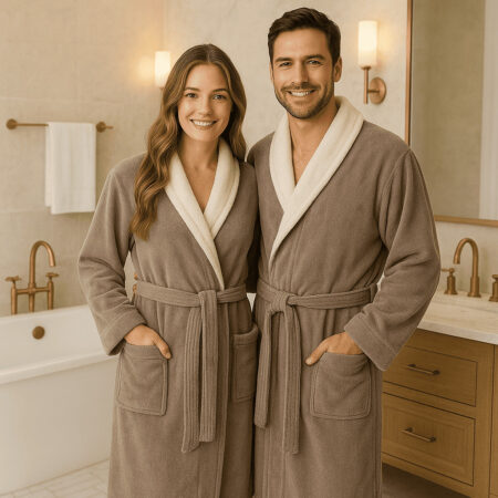 Moteriškas ir vyriškas chalatas Dopio