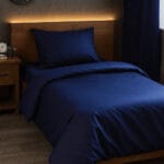 Dark bleu premium satino patalynės komplektas tamsiai mėlynas