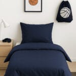 Tamsiai mėlynas satino patalynės komplektas Dark blue vaikams