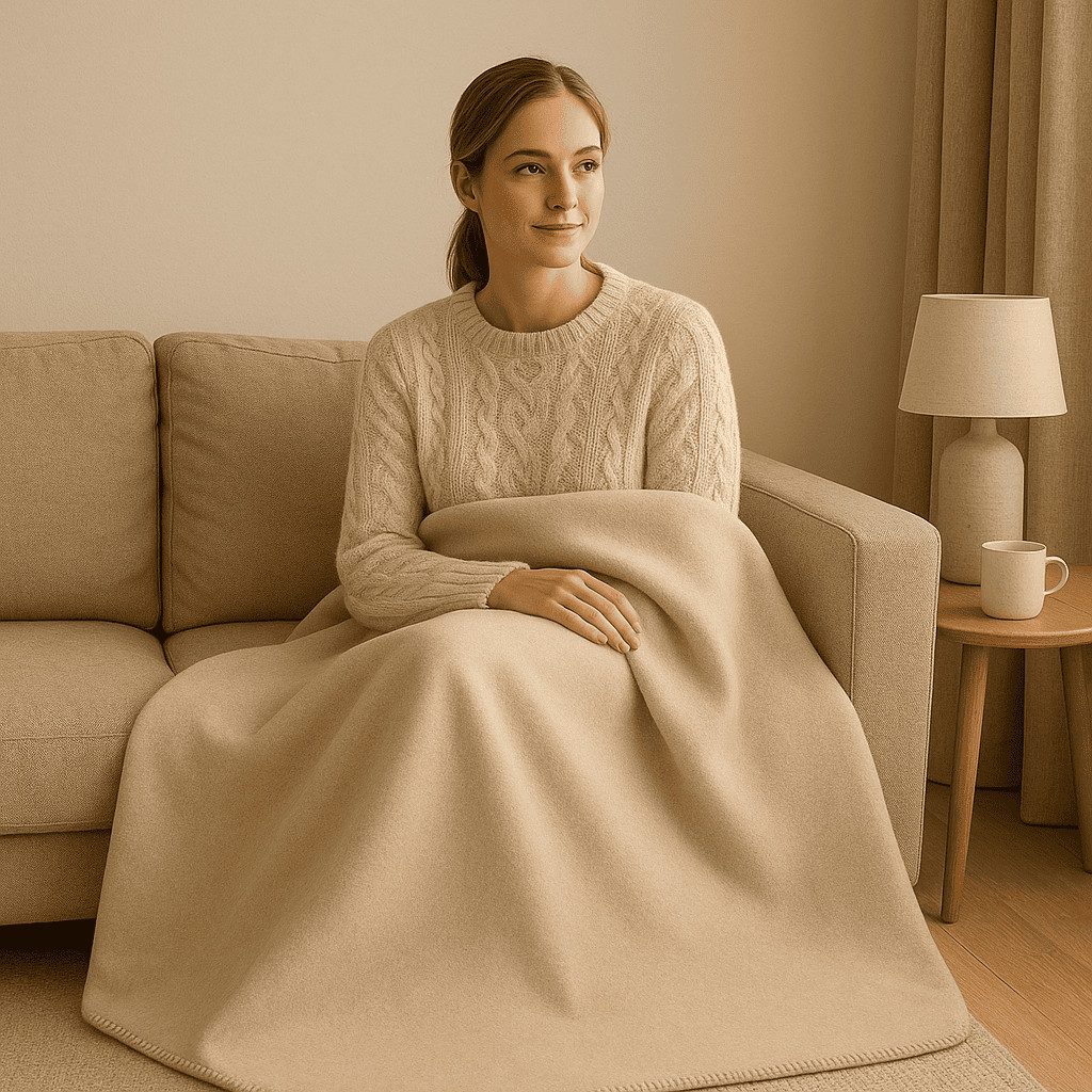Beige spalvos pledas Cervo