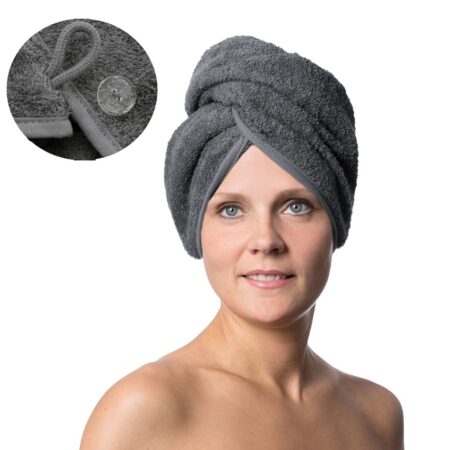 Dona plaukų rankšluostis pilkos spalvos