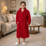 Bordo spalvos chalatas mergaitėms