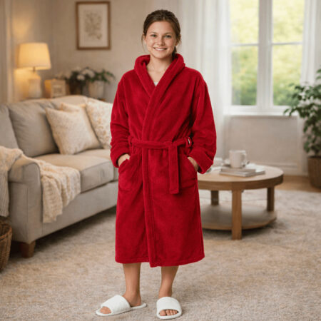 Bordo spalvos chalatas mergaitėms