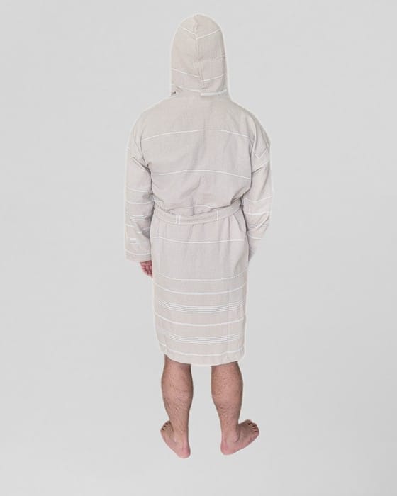 Hamam smėlinis chalatas su gobtuvu