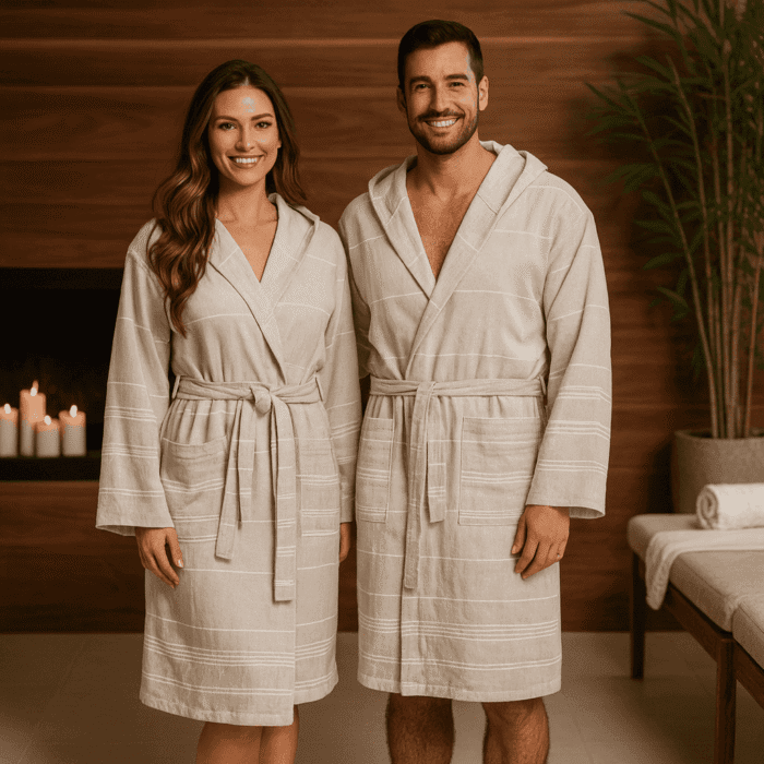 Hamam smėlio spalvos chalatai unisex