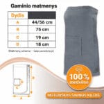 Moteriško vaflinio ranklšsuosčio matmenys (1) Vaflinis moteriškas pirties rankšluostis su sagomis | 100% medvilnė