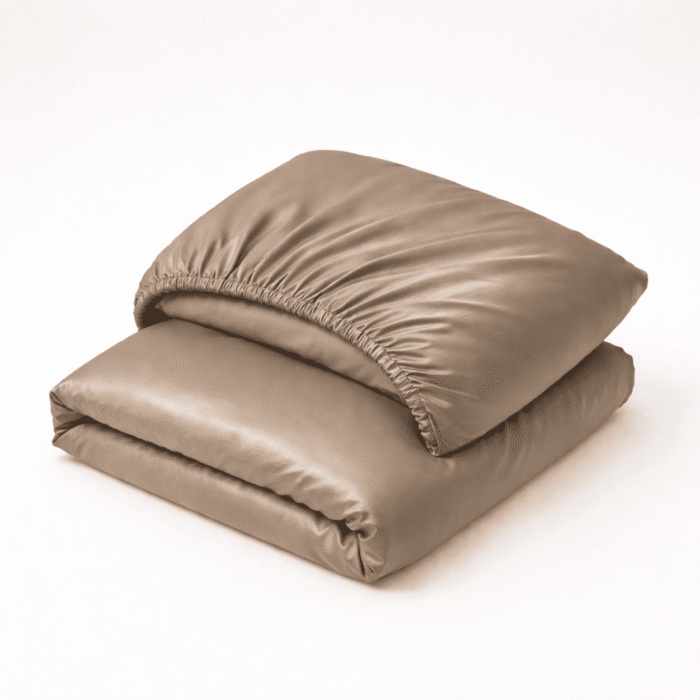 Paklodė su guma premium satino Taupe