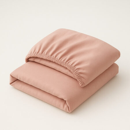 Dusty pink spalvos premium satino paklodė su guma Dusty Pink Premium satino paklodė su guma