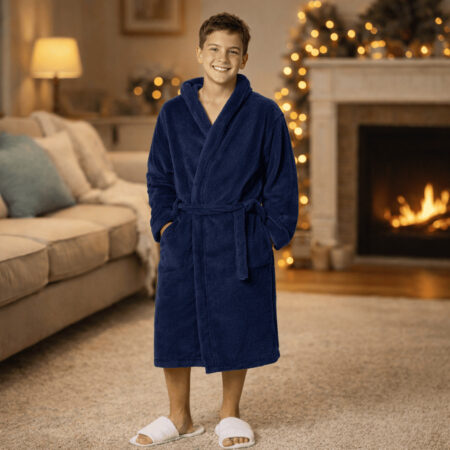 Chalatas su gobtuvu JUMBO | Mėlynas|152 cm; 164cm, 176