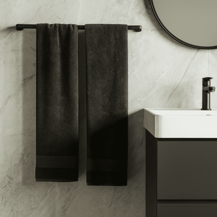 Premium rankšluosčiai TIMELESS| Antracito spalvos |550 g/m²|50x90