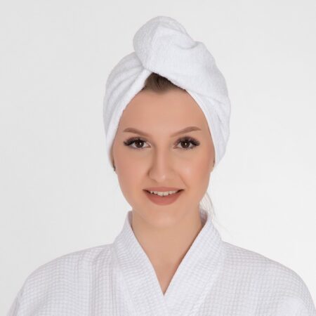 Turbanas plaukams baltos spalvos