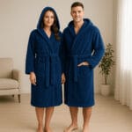 Unisex mėlynas chalatas Welsoft (1) Unisex chalatas Welsoft mėlynas