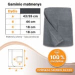 Vyriško vaflinio pirties rūbo matmenys (1) Vyriško pirties rankšluosčio matmenys