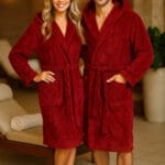 Welsoft Chalatai unisex Burgundiškos spalvos Minkštas chalatas su gobtuvu WELLSOFT | Unisex | Kelių spalvų