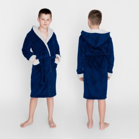 Tamsiai mėlynas chalatas berniukams