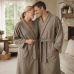 Medvilniniai chalatai Stone unisex, rudos spalvos