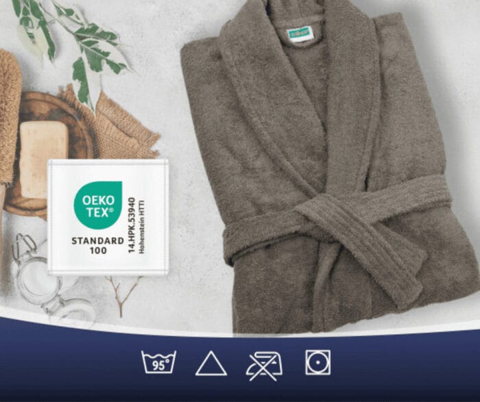 00 proc medvilnės chalatas Stone Unisex