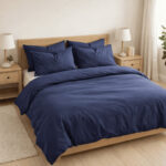 Mėlynas satino patalynės komplektas Blue