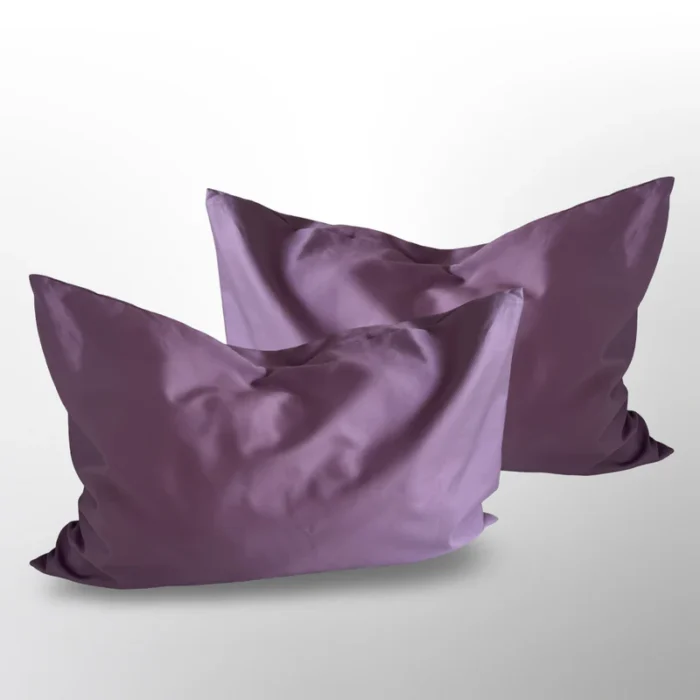 Premium satino pagalvių užvalkalai violetinės spalvos PLUM