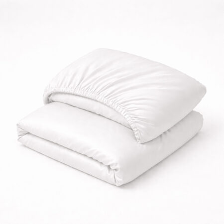 Satino paklodė su guma balta Optical white