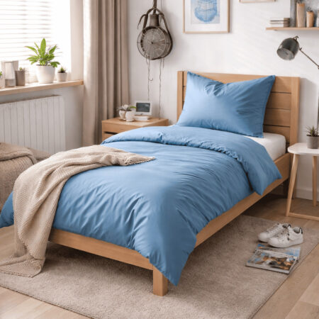 Premium satino komplektas vaikui mėlyas