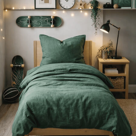 Minkįtinto lino patalynės komplektas Miško sapnas