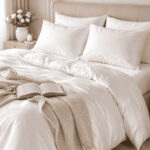 Premium satino komplektas baltos spalvos OPTICAL WHITE