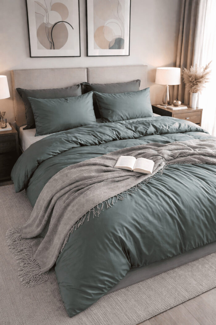 pREMIUM SATINO KOMPLEKTAS wATER GREY
