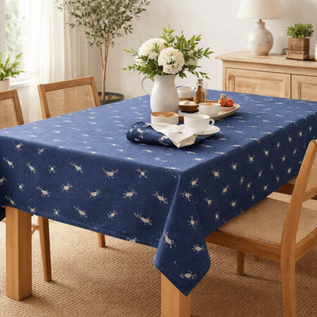 Mėlyna staltiesė su elniais, dvipusė