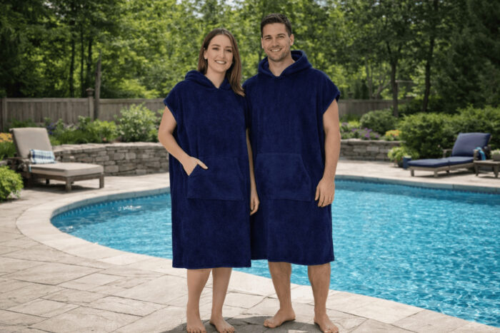SPA/paplūdimio pončas su gobtuvu |100 % medvilnė | Unisex